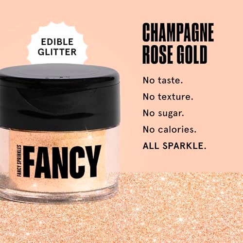 Fancy Sprinkles Champagne Rose Gold Premium Edible Glitter, 100% Edible Glitter for Sparkling Food & Drinks No Taste or Texture (4gm) - Image 2
