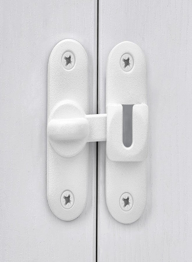 INIRET Matte White Barn Door Latches,90/180 Degree Gate Lock,Zinc Alloy Right Angle Door Lock Latch,Flip Gate Latches Hardware,Door Security Door Latch Lock fo Cabinets,Bathroom,Barn Door - Image 5
