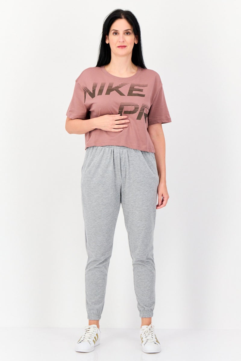 Nike Women Sportswear Fit Short Sleeves Training Top, Mauve  - Image 3