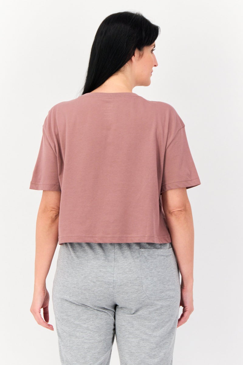 Nike Women Sportswear Fit Short Sleeves Training Top, Mauve - Image 2