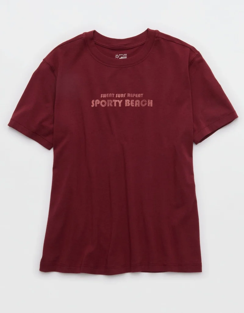 Aerie  OFFLINE By Aerie Let's Stretch Oversized T-Shirt for Women | Best Price UAE