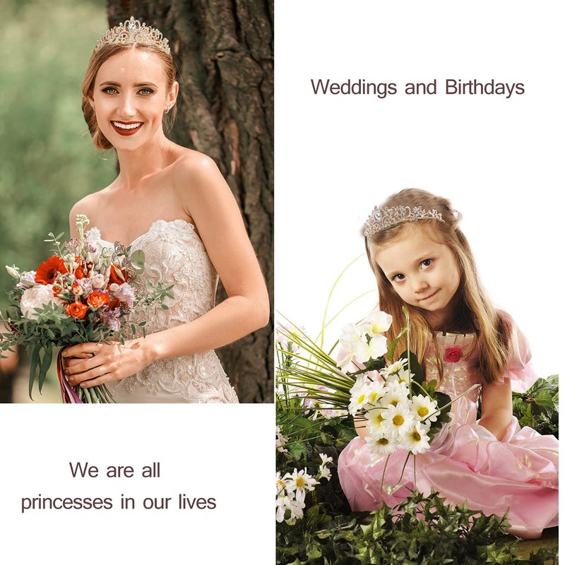 Velscrun Gold Prom Queen Tiara Crown for Women, Happy Birthday Flower Crown Sash, Party Favors Supplies, Cake Toppers, Halloween Cosplay - Image 4