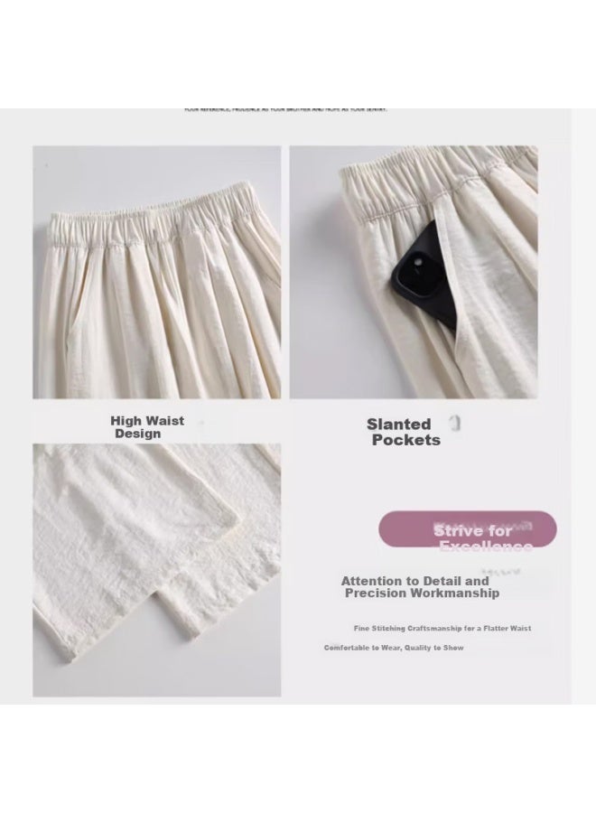 Yishangmei Loose Casual Pants Women Summer Thin Wide Leg Yamamoto Pants Women's Latest Ice Silk Milk Foam Small - Image 2