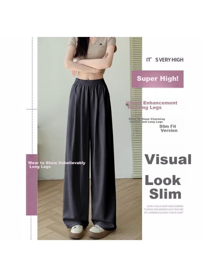 Yishangmei Loose Casual Pants Women Summer Thin Wide Leg Yamamoto Pants Women's Latest Ice Silk Milk Foam Small - Image 3