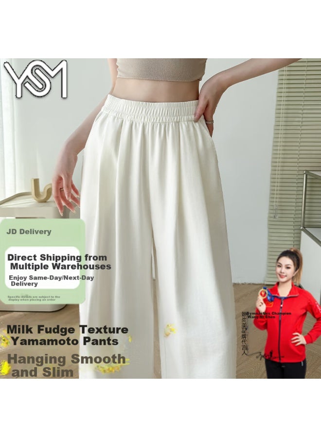 Yishangmei Loose Casual Pants Women Summer Thin Wide Leg Yamamoto Pants Women's Latest Ice Silk Milk Foam Small - Image 1