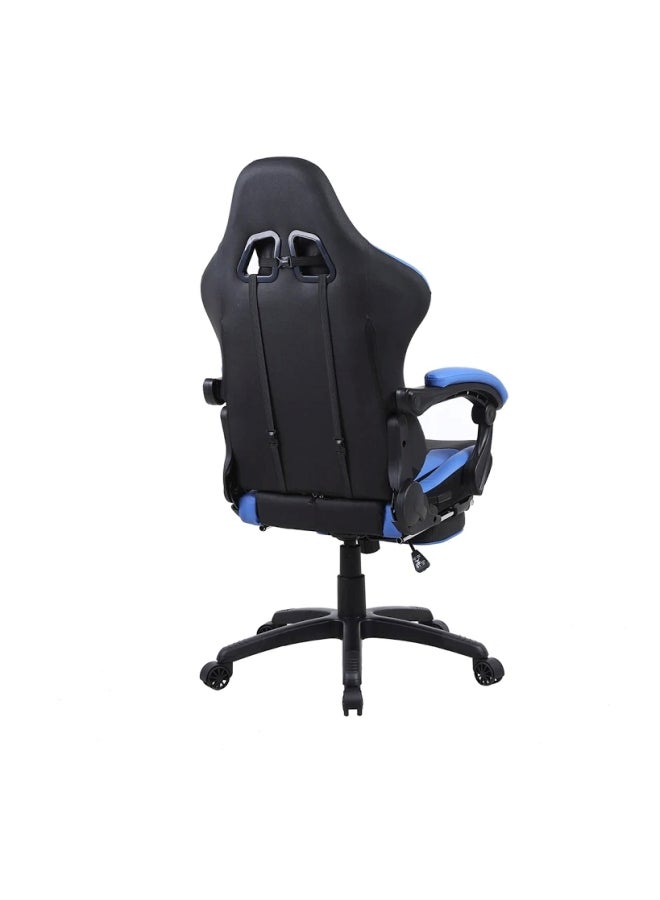 Blitzed Gaming Racing Style Chair With Retractable Footrest Black/Blue - Image 2