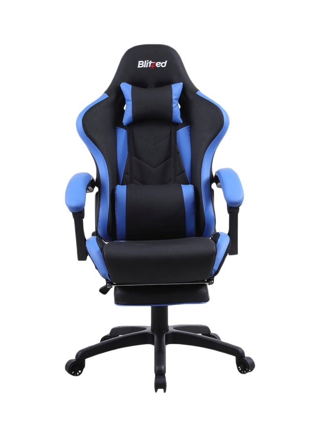 Blitzed Gaming Racing Style Chair With Retractable Footrest Black/Blue - Image 1