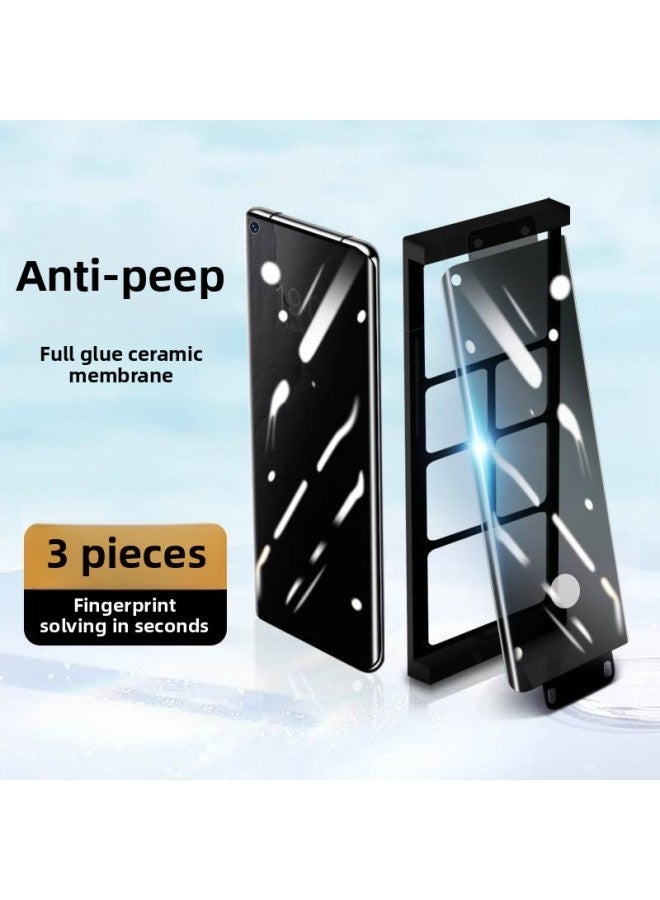 Realme Gt Master Exploration Version Peep-proof Ceramic Film Real Gt Tempered Film Full Screen Coverage Master Version Re-Color:Imported Full Glue Ceramic Film Protection Privacy Seconds Unlock Anti-peep 3 Pieces-Dimensions:realme GT Master Edition  - Image 1