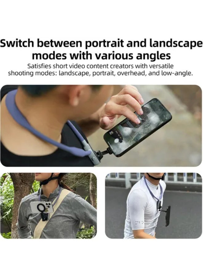 تيليسن Telesin Magnetic Neck Holder Multi-Functional Cell Phone Holder POV/Vlog Hands-Free Mount Fits Most iPhone and Android Phones - Image 3