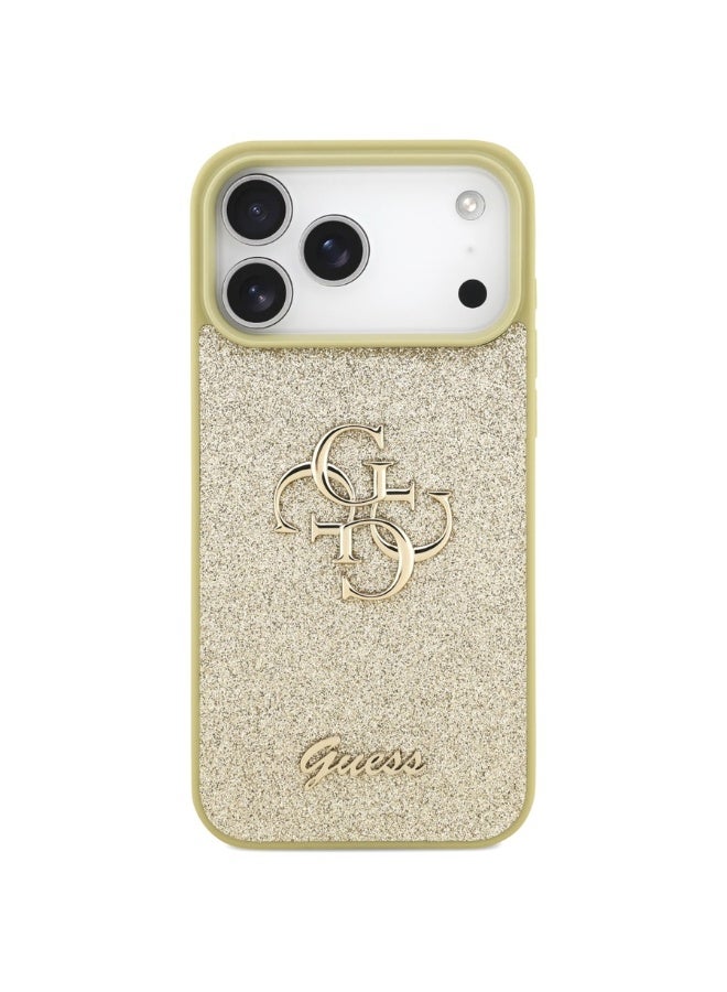 GUESS Guess iPhone 17 Pro Max Back cover case - Big 4G - Fixed Glitter - Gold - Image 3