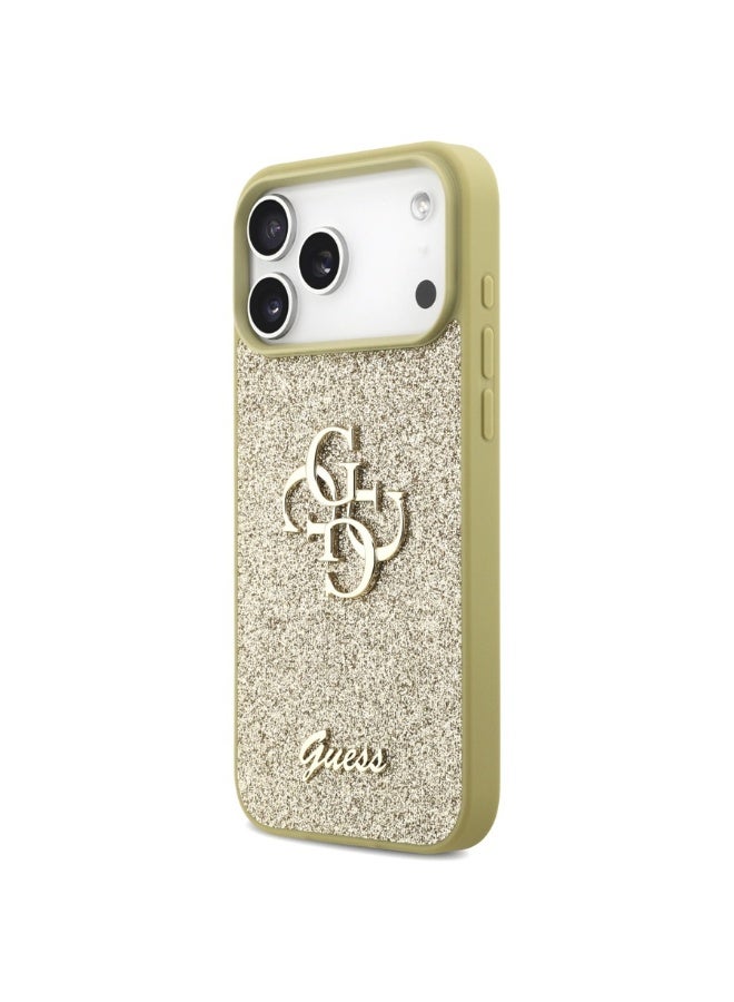 GUESS Guess iPhone 17 Pro Max Back cover case - Big 4G - Fixed Glitter - Gold - Image 2