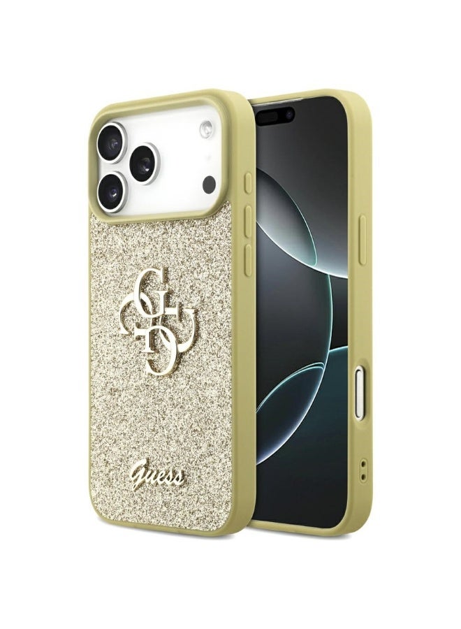 GUESS Guess iPhone 17 Pro Max Back cover case - Big 4G - Fixed Glitter - Gold - Image 1