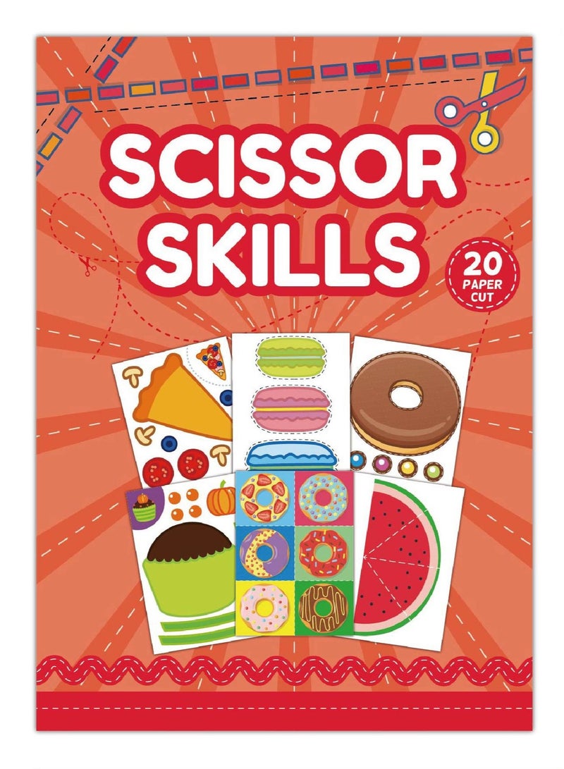 Capstro Food Paper Cut Activity Book – DIY Scissor Skills Workbook for Kids with Food Shape Cutting Practice, Early Learning Craft Book for Fine Motor Development & Creative Play – Food - Image 1