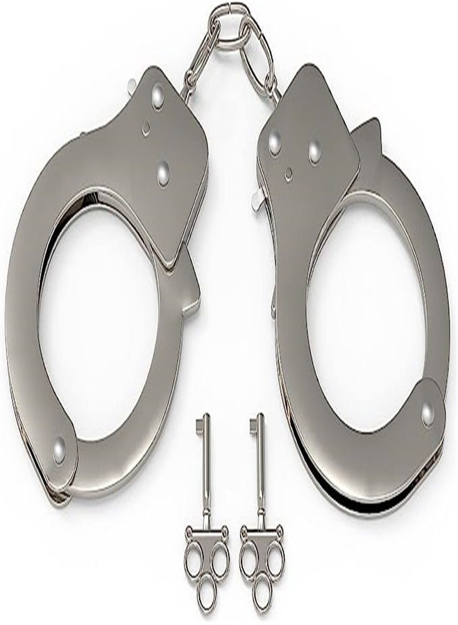 Goolsky Toy Metal Handcuffs with Keys, Safety Pretend Play Handcuffs for Kids Children, Party Supplies Accessory, Police Costume Prop Accessory - Image 1