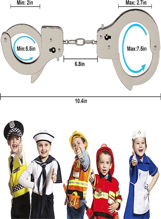 Goolsky Toy Metal Handcuffs with Keys, Safety Pretend Play Handcuffs for Kids Children, Party Supplies Accessory, Police Costume Prop Accessory - Image 4