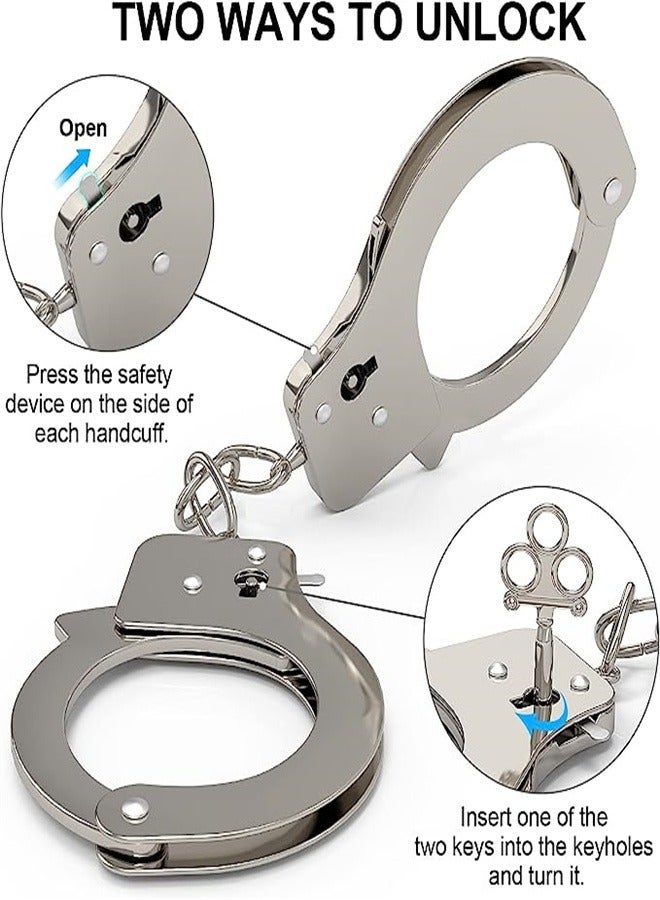 Goolsky Toy Metal Handcuffs with Keys, Safety Pretend Play Handcuffs for Kids Children, Party Supplies Accessory, Police Costume Prop Accessory - Image 5