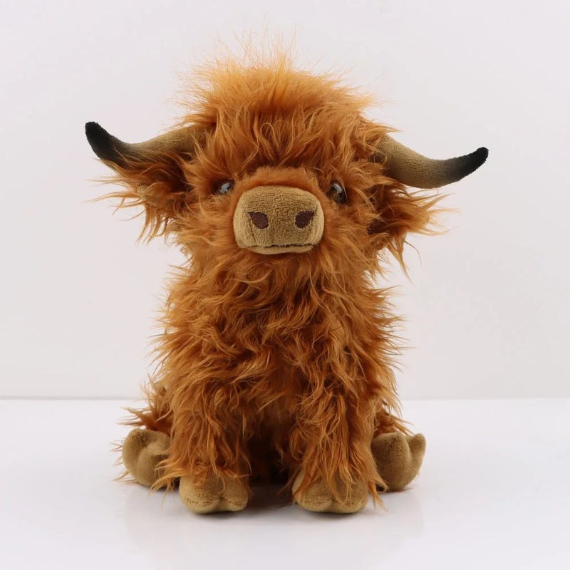 Y&D New Design 25cm Highland Cow Plush Toy – Soft Stuffed Animal with Soothing Music, Cuddly Highland Cow Stuffed Animal Toys for Kids and Collectors - Image 3