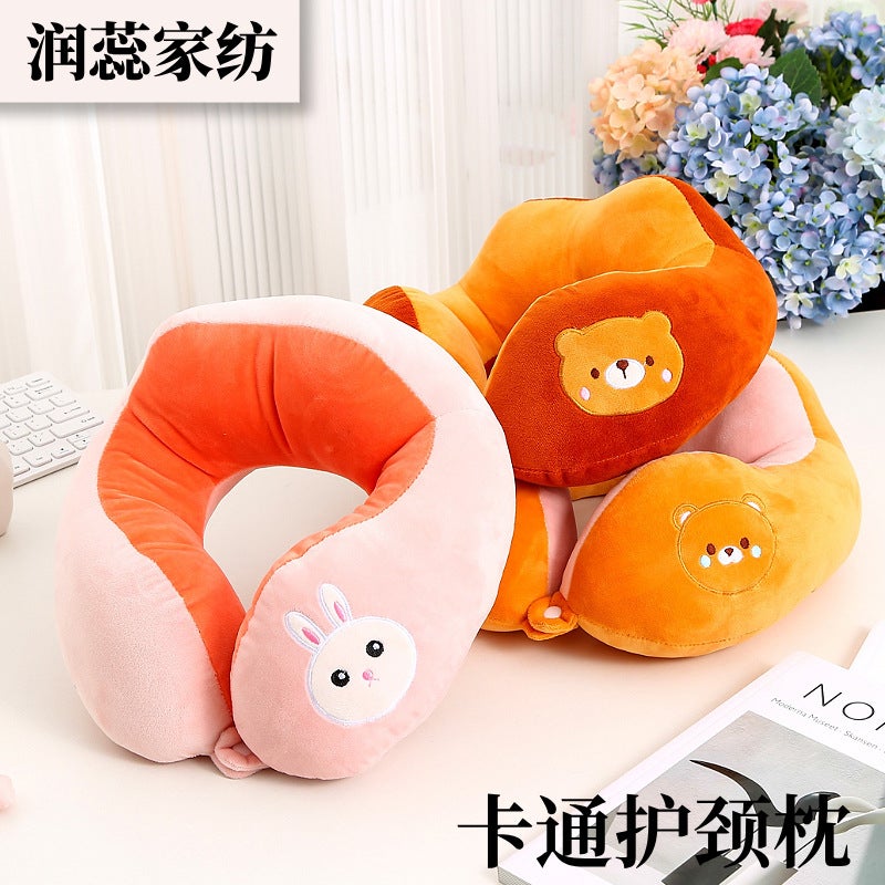 Cartoon Animal Pattern Double Hump High Quality Pp Cotton Office Nap Portable Can Be Stored Neck Pillow - Image 2