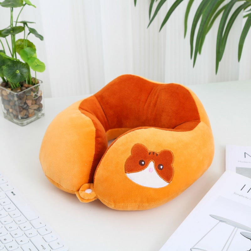 Cartoon Animal Pattern Double Hump High Quality Pp Cotton Office Nap Portable Can Be Stored Neck Pillow - Image 1