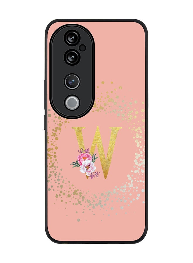 Stylizedd For vivo V40 5G /vivo V40 Pro Case,Slim fit Camera Protection, Shockproof Thin Phone cover - Custom Monogram Floral - W (Rose Pink ) - Image 1