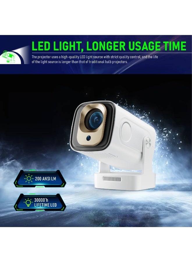 جهاز عرض ذكي صغير HY260 Pro بدقة 4K كامل HD 1920x1080 مع WiFi6 وبلوتوث 5.4 وتركيز تلقائي، مناسب للاستخدام الداخلي والخارجي والعرض اليومي والتسلية المنزلية والهدايا - Image 5
