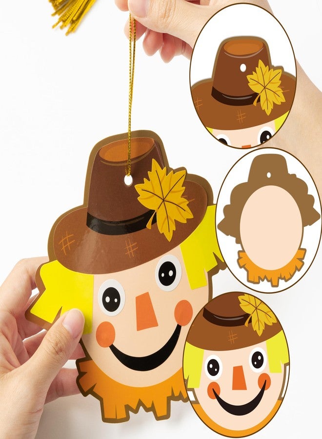 BeYumi 123Pcs Fall Scarecrow Head Craft Kit DIY Scarecrow Craft Autumn Thanksgiving Art Craft Make Your Own Scarecrow Head Set Home Classroom Game Activities Art Supplies Decor for Kindergarten Kids - Image 5