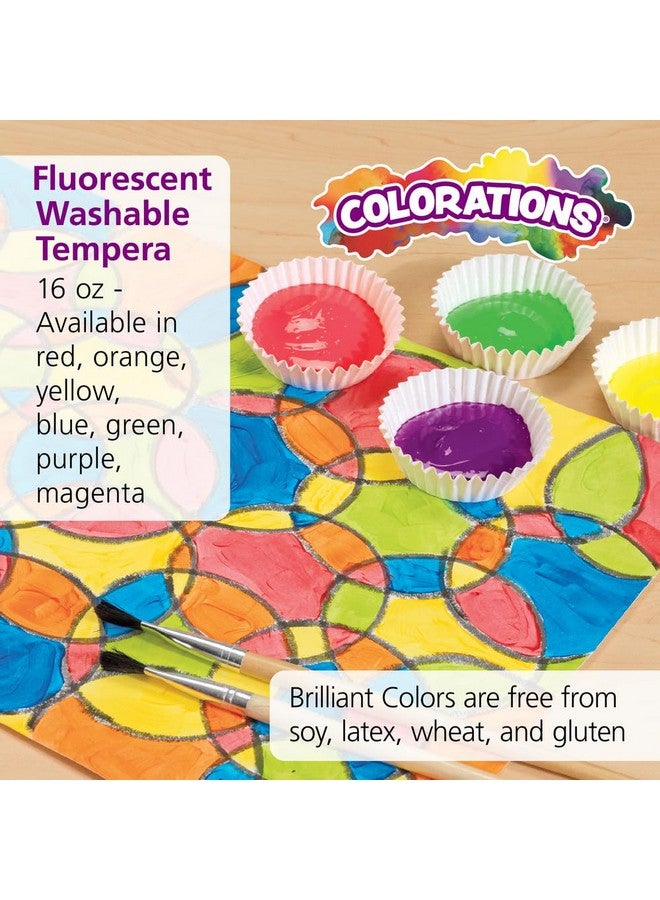 Colorations Washable Tempera Paint, 16 fl oz, Fluorescent Yellow, Neon, Non Toxic, Vibrant, Bold, Bright, Kids Paint, Craft, Hobby, Fun, Art Supplies (Item # FSWTYE) - Image 2