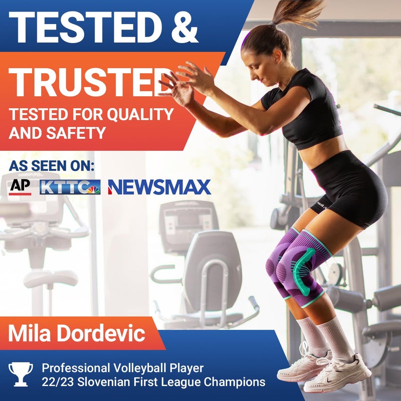 DR. BRACE ELITE Knee Brace with Size Stabilizer (2 Pack) Knee Brace for Women & Men, Workout, Sports, Daily Knee Compression Sleeve for Maximum Knee Pain Support & Fast Recovery (Galaxsis, X-Large) 2 - Image 4