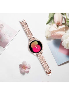 DEALELE Bands Compatible with Samsung Galaxy Watch 5/4 44mm, 20mm Slim Bling Rhinestone Diamond Metal Strap with Protective Case Replacement Bracelet and Watch Cover for Women Men (44mm, Rose gold)  - Image 4