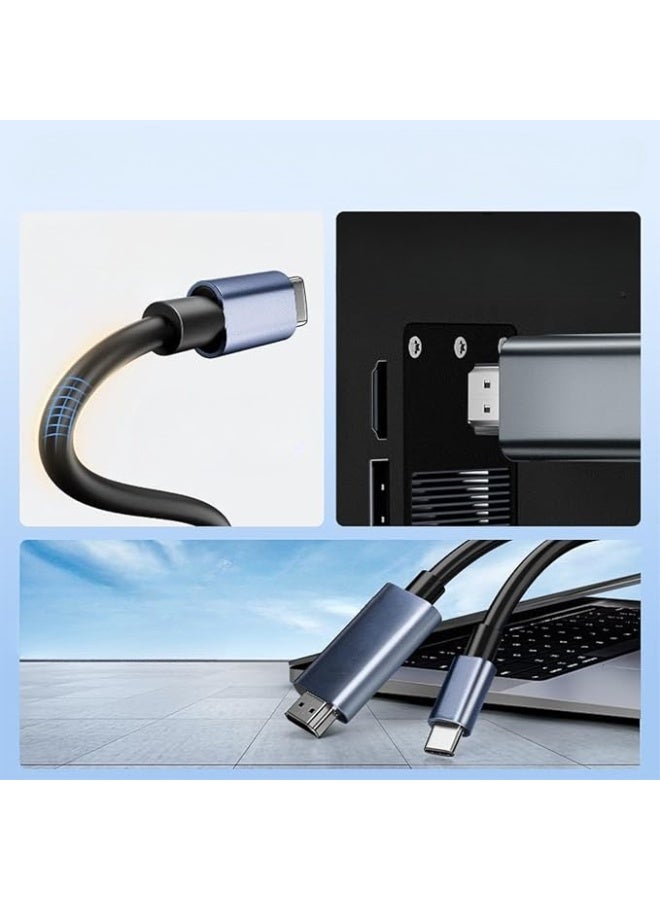 USB-C to HDMI Cable – 6.6ft / 2m – 4K @ 60Hz HDR Support with Audio Sync – High-Speed Type-C to HDMI Converter for TV, Monitor & Projector - Image 3