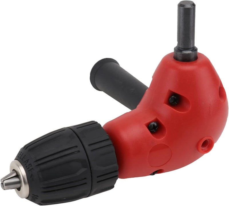 NALACAL محول مثقاب الزاوية القائمة، مثقاب كهربائي لاسلكي، أداة زاوية فولاذية، محول مثقاب الزاوية القائمة، محول ظرف المثقاب ذاتي الشد لمساحة العمل ذات الزوايا الضيقة - Image 1