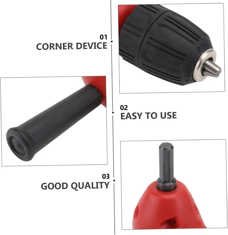 NALACAL محول مثقاب الزاوية القائمة، مثقاب كهربائي لاسلكي، أداة زاوية فولاذية، محول مثقاب الزاوية القائمة، محول ظرف المثقاب ذاتي الشد لمساحة العمل ذات الزوايا الضيقة - Image 4