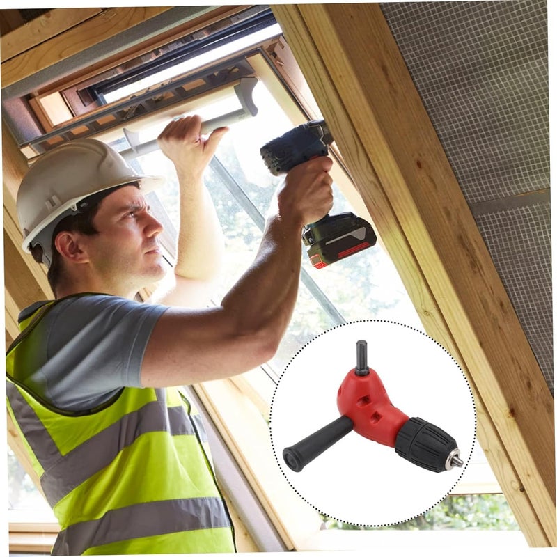 NALACAL محول مثقاب الزاوية القائمة، مثقاب كهربائي لاسلكي، أداة زاوية فولاذية، محول مثقاب الزاوية القائمة، محول ظرف المثقاب ذاتي الشد لمساحة العمل ذات الزوايا الضيقة - Image 5