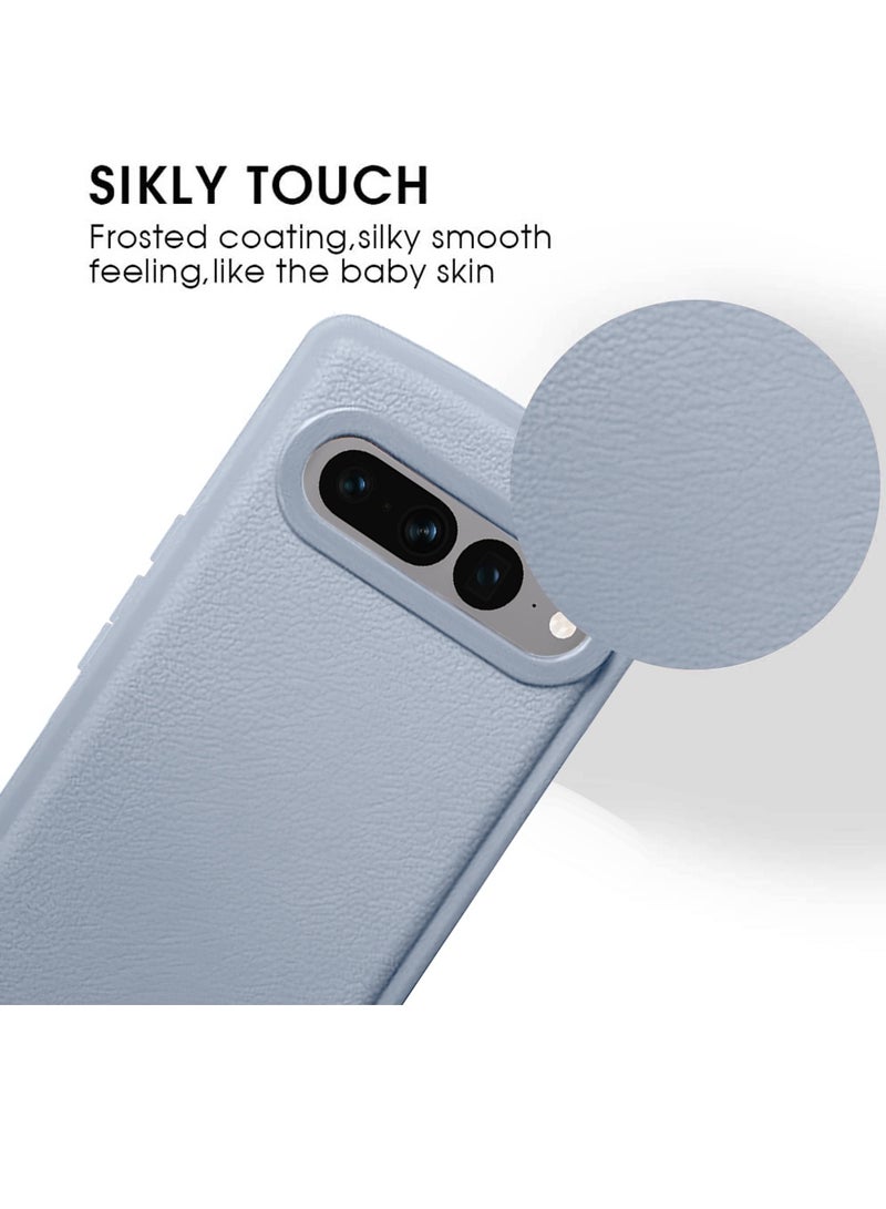 Wtech Google Pixel 7 Pro 5G 2024 High Quality Leather Texture Smooth Soft TPU Case Cover (MCFLSN) - Grey - Image 4