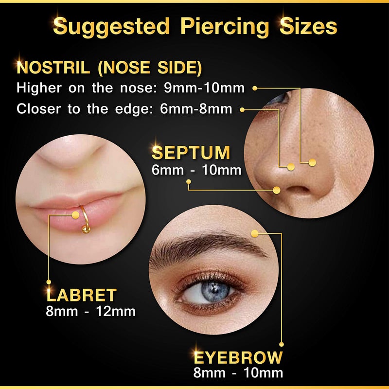 VIUJUH 2PCS Surgical Steel Internally Threaded Horseshoe Earrings 16g 3/8 10mm 3mm Ball Lobe Earrings Tragus Piercing Jewelry 2266 (10mm) - Image 4