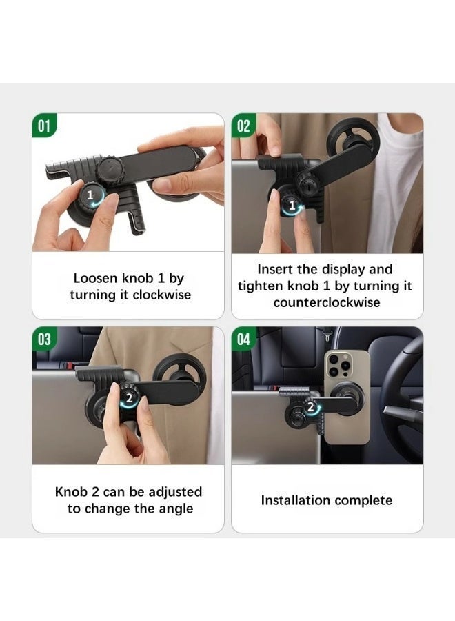 حامل هاتف مغناطيسي للسيارة، حامل شاشة عالمي لسيارات تسلا وللشاشات المتوسطة بسماكة 10–15 مم، تصميم متين لتثبيت آمن - Image 3