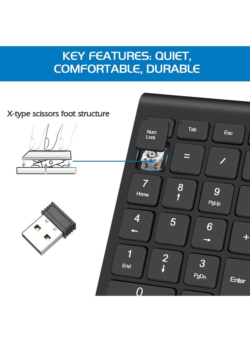 Foloda Foloda Wireless Number Pads, Numeric Keypad Numpad 22 Keys Portable 2.4 GHz Financial Accounting Number Keyboard Extensions 10 Key for Laptop, PC, Desktop, Surface Pro, Notebook  - Image 5