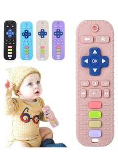 Generic Baby Silicone Teether in Remote Control Shape, Safe for Infants, Made of Soft Silicone, Teething Toy and Dental Development Tool, Perfect Baby Shower Gift (Pink).  - Image 1