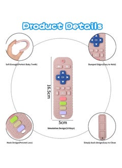 Generic Baby Silicone Teether in Remote Control Shape, Safe for Infants, Made of Soft Silicone, Teething Toy and Dental Development Tool, Perfect Baby Shower Gift (Pink).  - Image 2