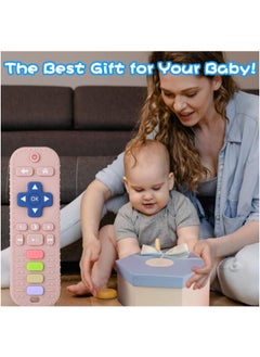 Generic Baby Silicone Teether in Remote Control Shape, Safe for Infants, Made of Soft Silicone, Teething Toy and Dental Development Tool, Perfect Baby Shower Gift (Pink).  - Image 3