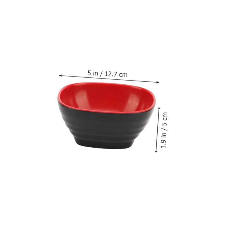 Melamine 5 Inch Square Sauce Bowls 4 Piece Set For Condiments Soup And Food Storage - Image 3