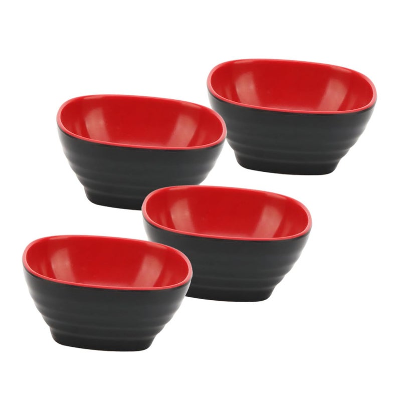 Melamine 5 Inch Square Sauce Bowls 4 Piece Set For Condiments Soup And Food Storage - Image 2