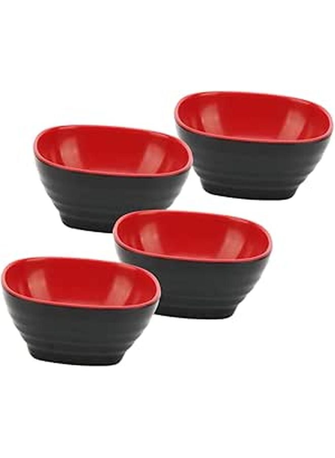 Melamine 5 Inch Square Sauce Bowls 4 Piece Set For Condiments Soup And Food Storage - Image 1