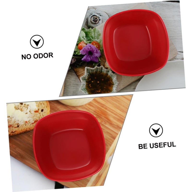 Melamine 5 Inch Square Sauce Bowls 4 Piece Set For Condiments Soup And Food Storage - Image 4
