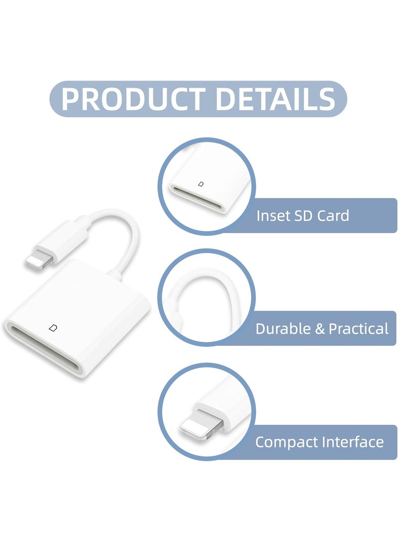 Generic valueable 1 SD card reader compatible with iPhone and iPad, 2-in-1 Lightning to SD and Micro SD card adapter, memory card reader compatible with iOS 13+, photo and camera file transfer viewer, plug and play - Image 3