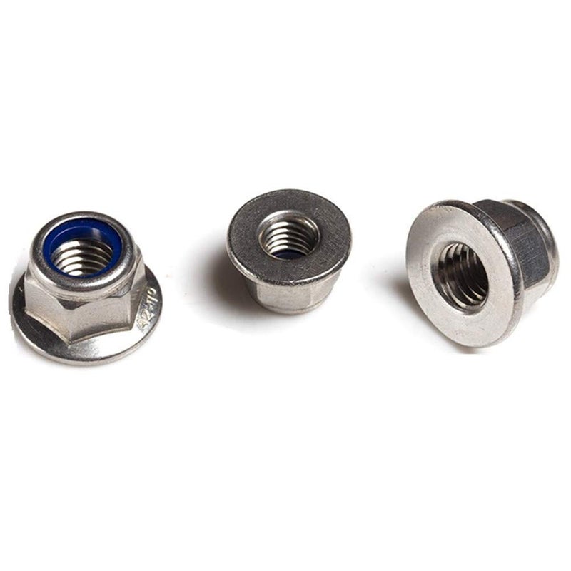 Fullerkreg (Pack of 20) M6 x 1.0 18-8 Stainless Steel DIN 6926 Hex Flange Nylon Insert Lock Nuts, Bright Finish - Image 1