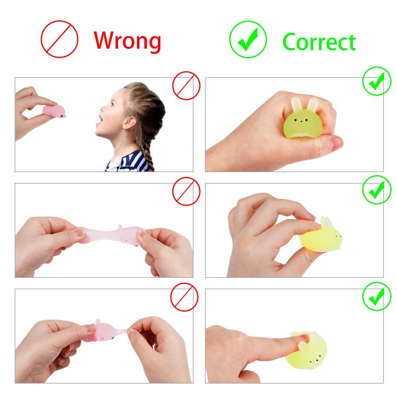 Outee 16 Pcs Mochi Toys Mini Mochi Animals Toys Glow in The Dark Toys Stress Relief Toys Bulk Mochi Cat Random Halloween Kids Party Favors for Goodie Bag Stuffers - Image 5