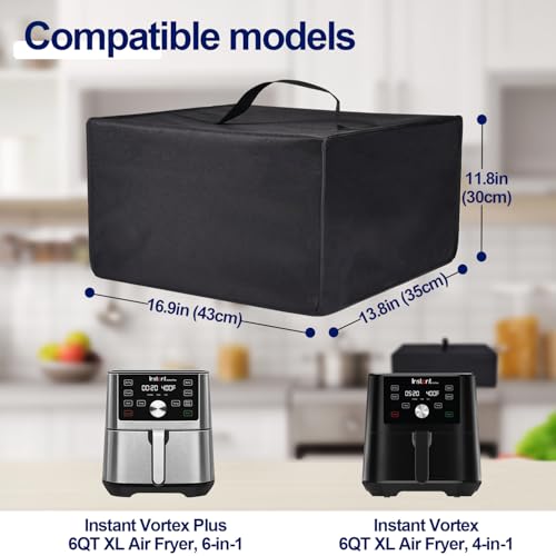 NUENSS-ROR Air Fryer Cover Waterproof Heat-Resistant Dust-proof Airfryer Dust Cover Case for Instant Vortex Plus 6QT XL Air Fryer, 6-in-1丨Instant Vortex 6QT XL Air Fryer, 4-in-1(13.8"D×16.9"W×11.8"H) - Image 3