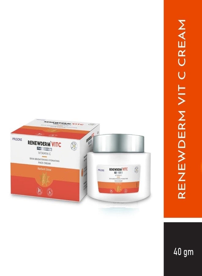 RENEWDERM كريم رينيوديرم للوجه بفيتامين سي مع 5 مضادات أكسدة، وفيتامين سي، وفيتامين أ، وفيتامين هـ من زيت اللوز الحلو ومستخلص الشاي الأخضر لحماية البشرة من أضرار أشعة الشمس، لبشرة مشرقة. 40 غرام - Image 2