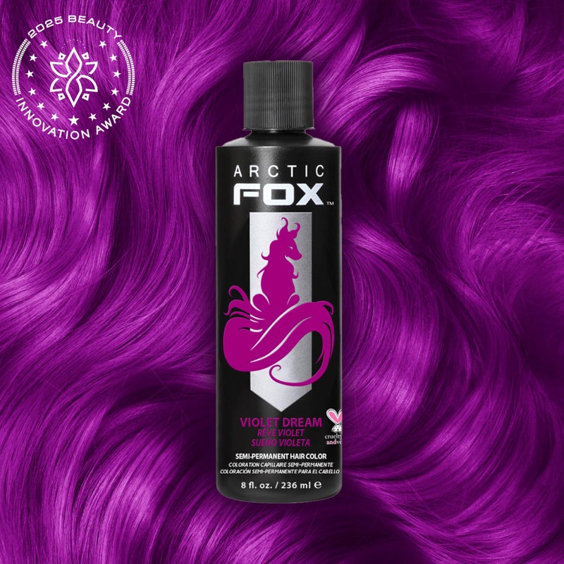 Arctic Fox Semi-Permanent Hair Color, Vegan & Cruelty-Free, Ammonia-Free, Conditioning, Long-Lasting, For All Hair Types, Vivid Purple Dye, 8 fl oz, Violet Dream - Image 2